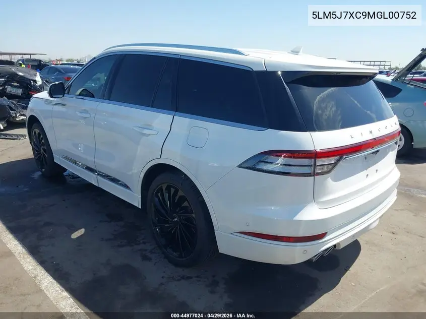 2021 Lincoln Aviator Reserve VIN: 5LM5J7XC9MGL00752 Lot: 44977024