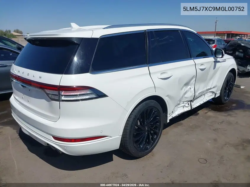 2021 Lincoln Aviator Reserve VIN: 5LM5J7XC9MGL00752 Lot: 44977024