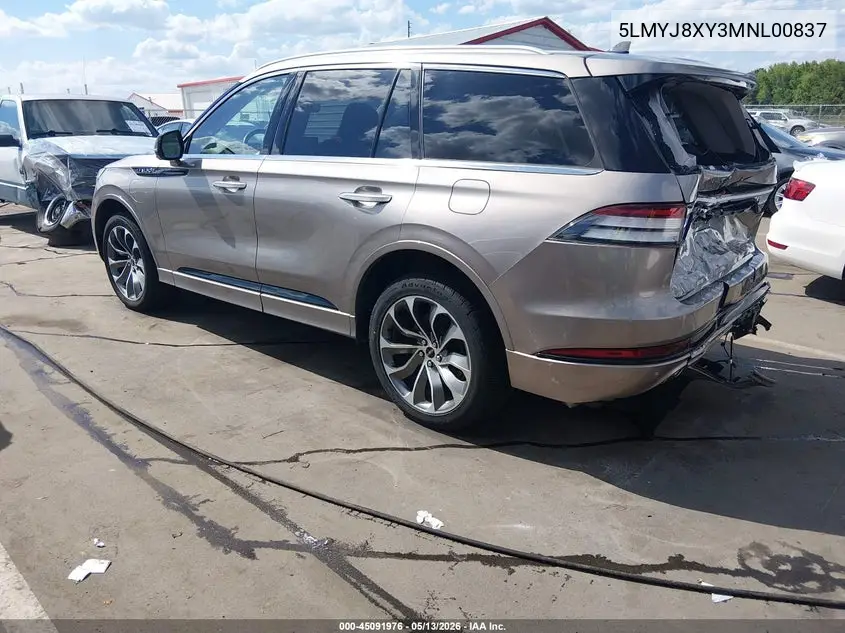 2021 Lincoln Aviator Grand Touring VIN: 5LMYJ8XY3MNL00837 Lot: 45091976