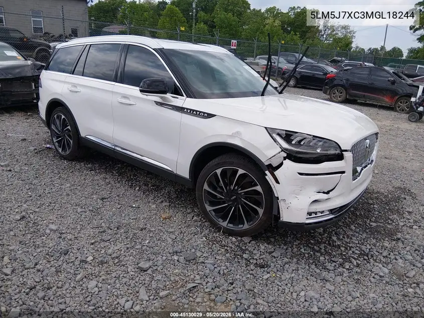 2021 Lincoln Aviator Reserve VIN: 5LM5J7XC3MGL18244 Lot: 45130029