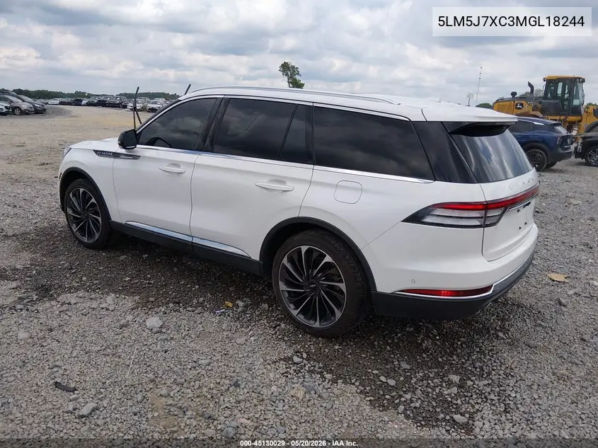 2021 Lincoln Aviator Reserve VIN: 5LM5J7XC3MGL18244 Lot: 45130029