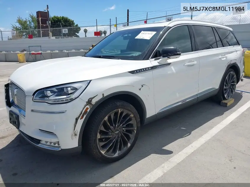 2021 Lincoln Aviator Reserve VIN: 5LM5J7XC8MGL11984 Lot: 45227121