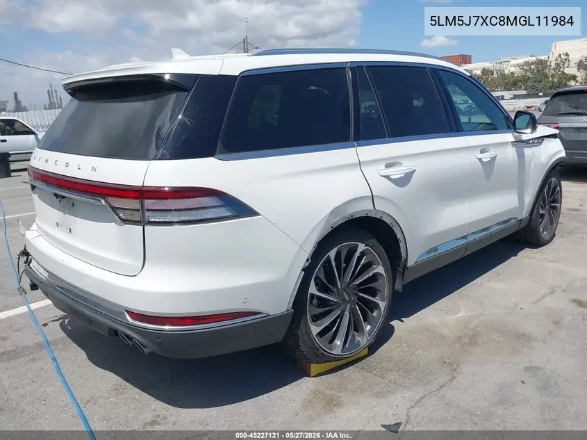 2021 Lincoln Aviator Reserve VIN: 5LM5J7XC8MGL11984 Lot: 45227121