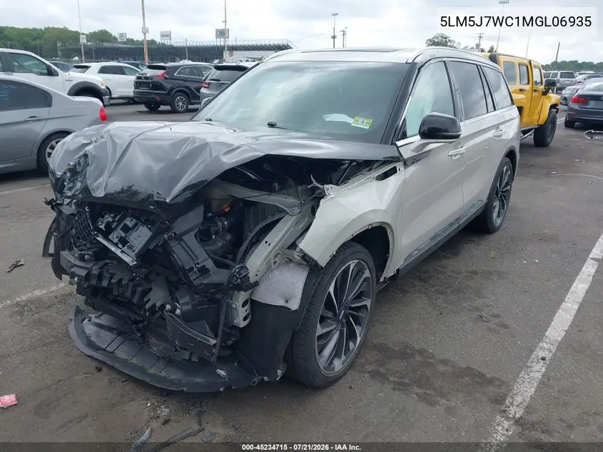 2021 Lincoln Aviator Reserve VIN: 5LM5J7WC1MGL06935 Lot: 45234715