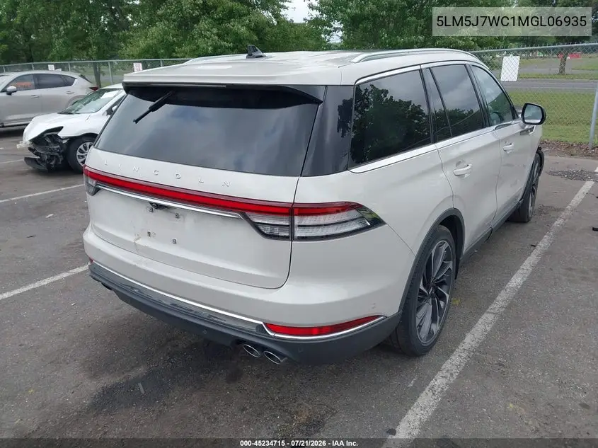 2021 Lincoln Aviator Reserve VIN: 5LM5J7WC1MGL06935 Lot: 45234715
