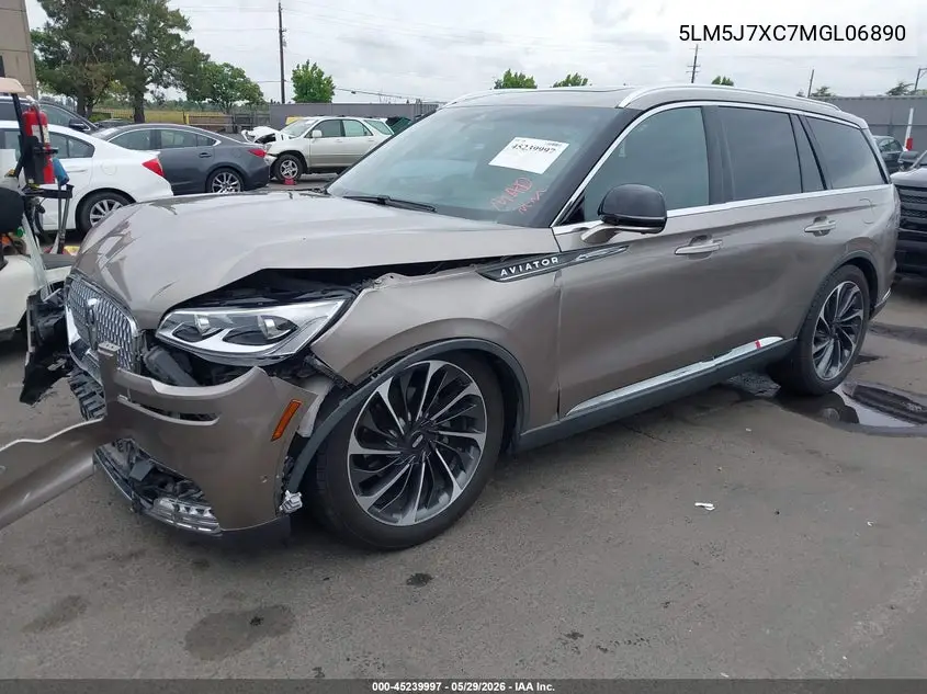 2021 Lincoln Aviator Reserve VIN: 5LM5J7XC7MGL06890 Lot: 45239997