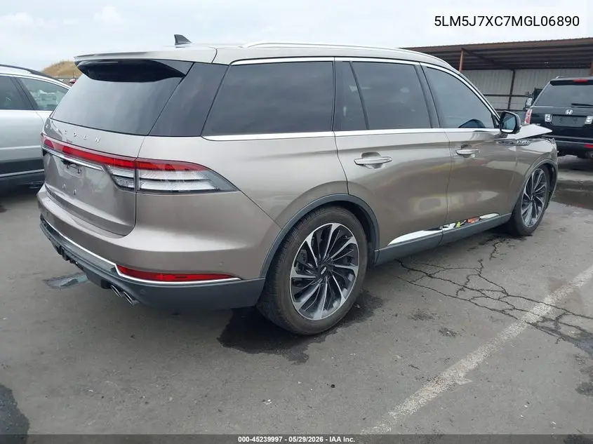 2021 Lincoln Aviator Reserve VIN: 5LM5J7XC7MGL06890 Lot: 45239997