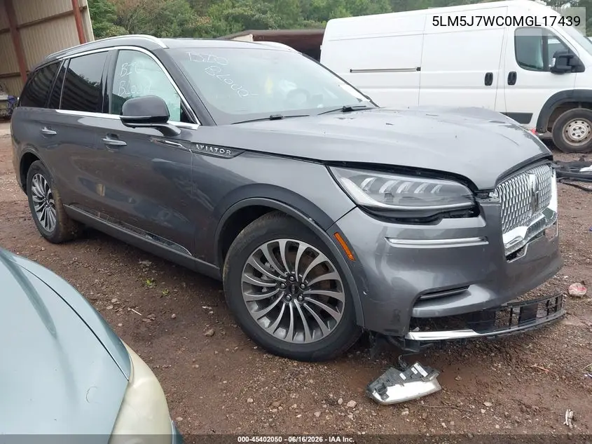2021 Lincoln Aviator Reserve VIN: 5LM5J7WC0MGL17439 Lot: 45402050