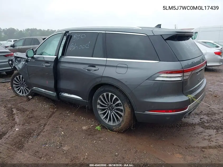 2021 Lincoln Aviator Reserve VIN: 5LM5J7WC0MGL17439 Lot: 45402050