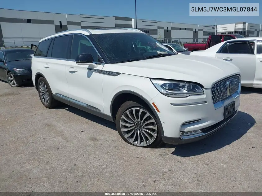 2021 Lincoln Aviator Reserve VIN: 5LM5J7WC3MGL07844 Lot: 45530358