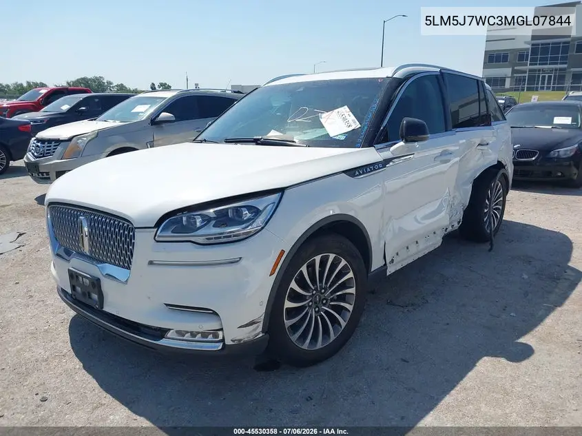 2021 Lincoln Aviator Reserve VIN: 5LM5J7WC3MGL07844 Lot: 45530358