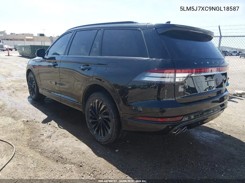 2022 Lincoln Aviator Reserve VIN: 5LM5J7XC9NGL18587 Lot: 44788732