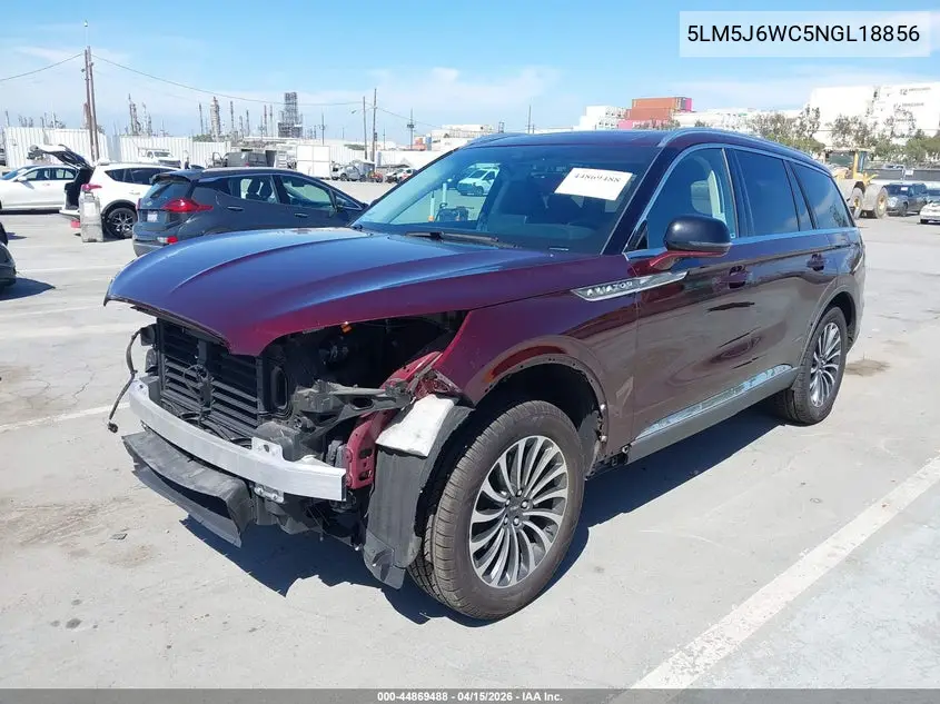 2022 Lincoln Aviator Standard VIN: 5LM5J6WC5NGL18856 Lot: 44869488