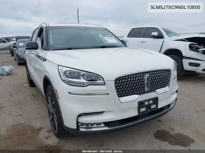 2022 Lincoln Aviator Reserve VIN: 5LM5J7XC9NGL10800 Lot: 45018047