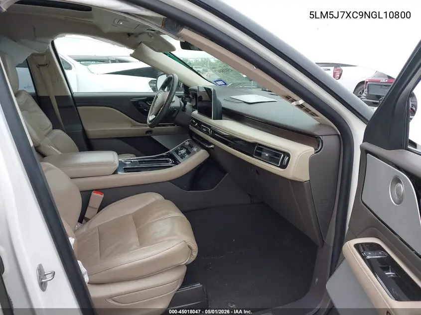 2022 Lincoln Aviator Reserve VIN: 5LM5J7XC9NGL10800 Lot: 45018047