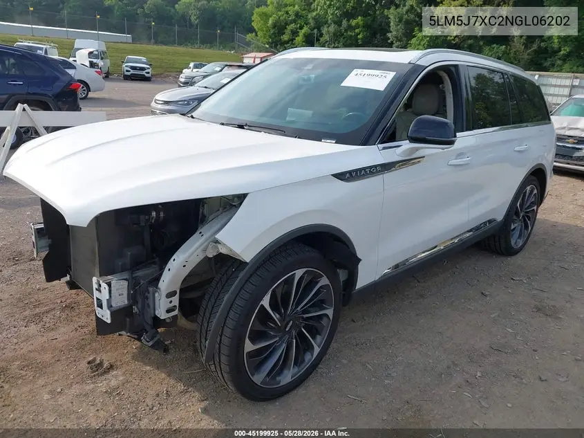 2022 Lincoln Aviator Reserve VIN: 5LM5J7XC2NGL06202 Lot: 45199925