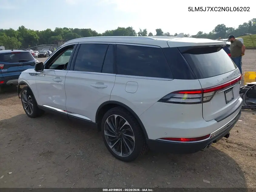 2022 Lincoln Aviator Reserve VIN: 5LM5J7XC2NGL06202 Lot: 45199925