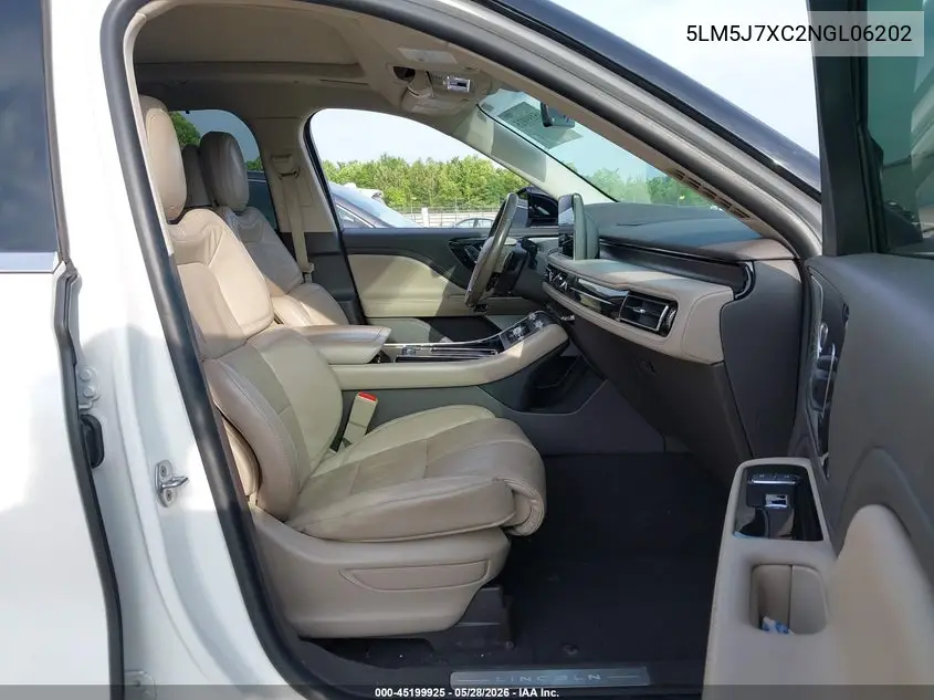 2022 Lincoln Aviator Reserve VIN: 5LM5J7XC2NGL06202 Lot: 45199925