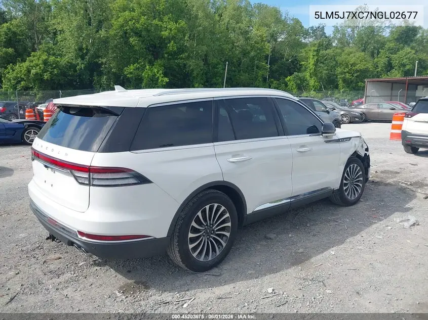2022 Lincoln Aviator Reserve VIN: 5LM5J7XC7NGL02677 Lot: 45203675