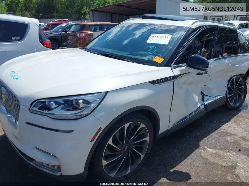 2022 Lincoln Aviator Reserve VIN: 5LM5J7XC5NGL12043 Lot: 45378933