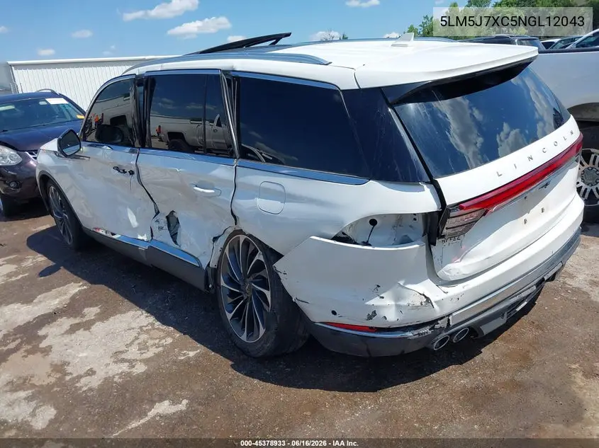 2022 Lincoln Aviator Reserve VIN: 5LM5J7XC5NGL12043 Lot: 45378933