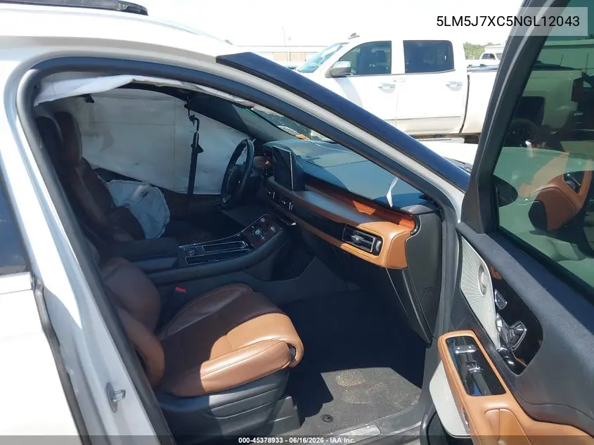 2022 Lincoln Aviator Reserve VIN: 5LM5J7XC5NGL12043 Lot: 45378933