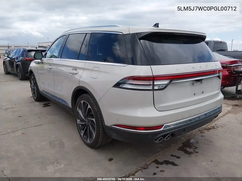 2023 Lincoln Aviator Reserve VIN: 5LM5J7WC0PGL00712 Lot: 45322792