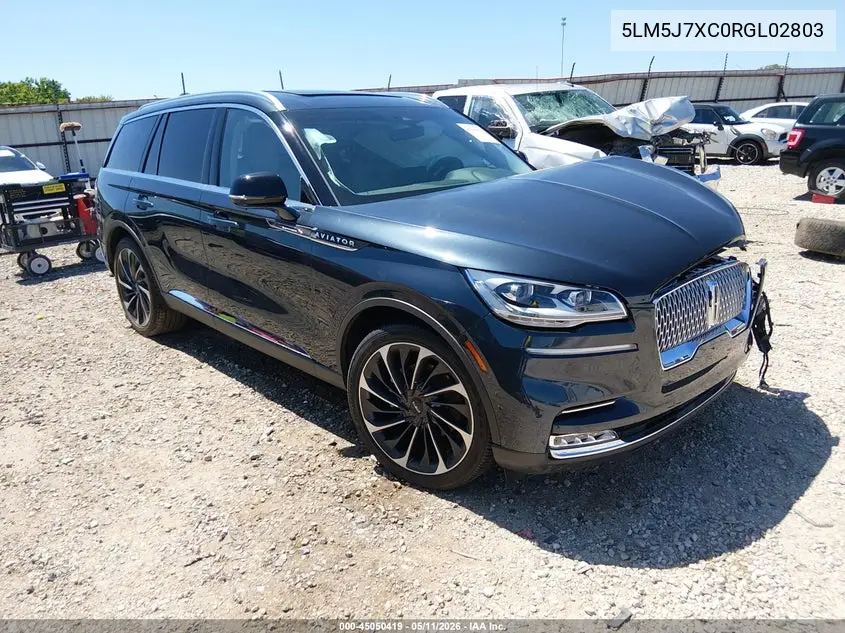 2024 Lincoln Aviator Reserve VIN: 5LM5J7XC0RGL02803 Lot: 45050419