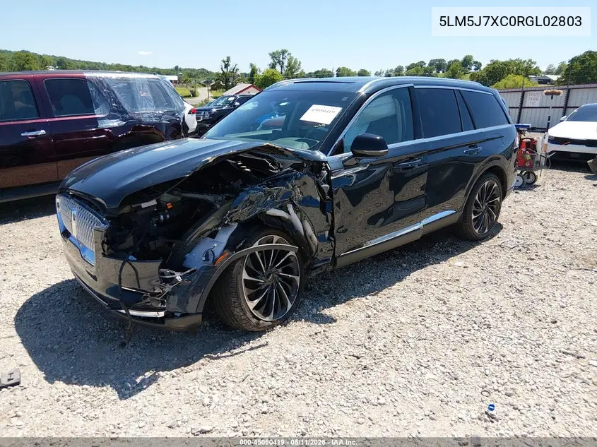 2024 Lincoln Aviator Reserve VIN: 5LM5J7XC0RGL02803 Lot: 45050419