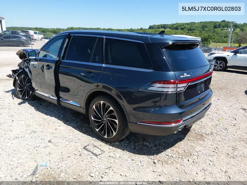 2024 Lincoln Aviator Reserve VIN: 5LM5J7XC0RGL02803 Lot: 45050419