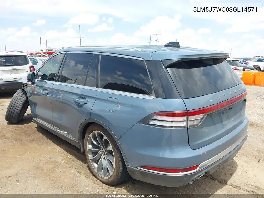 2025 Lincoln Aviator Reserve VIN: 5LM5J7WC0SGL14571 Lot: 45229063