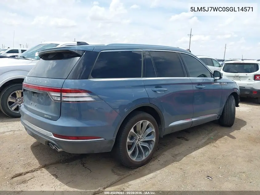 2025 Lincoln Aviator Reserve VIN: 5LM5J7WC0SGL14571 Lot: 45229063