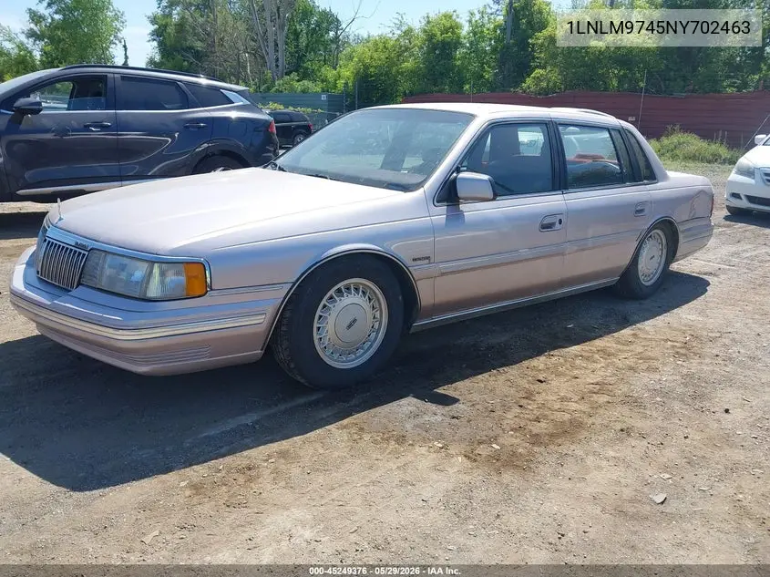 1992 Lincoln Continental Executive VIN: 1LNLM9745NY702463 Lot: 45249376