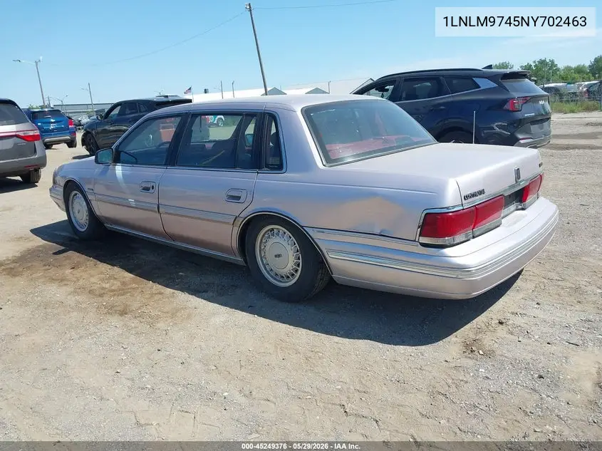 1992 Lincoln Continental Executive VIN: 1LNLM9745NY702463 Lot: 45249376