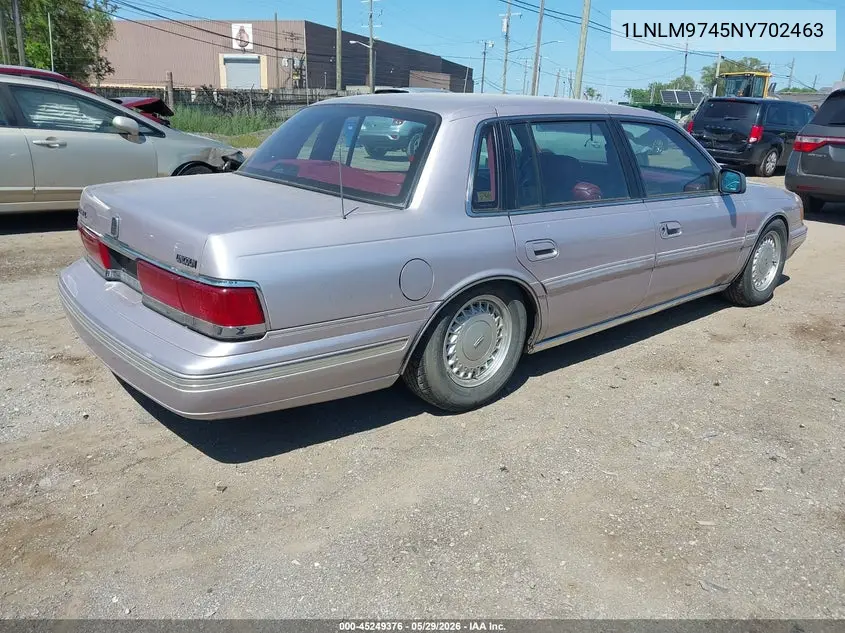 1992 Lincoln Continental Executive VIN: 1LNLM9745NY702463 Lot: 45249376