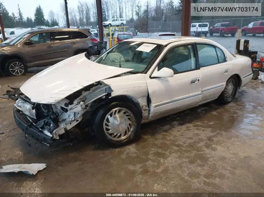 1998 Lincoln Continental VIN: 1LNFM97V4WY703174 Lot: 44096673