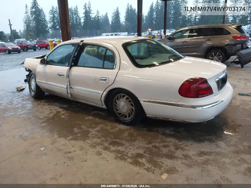 1998 Lincoln Continental VIN: 1LNFM97V4WY703174 Lot: 44096673