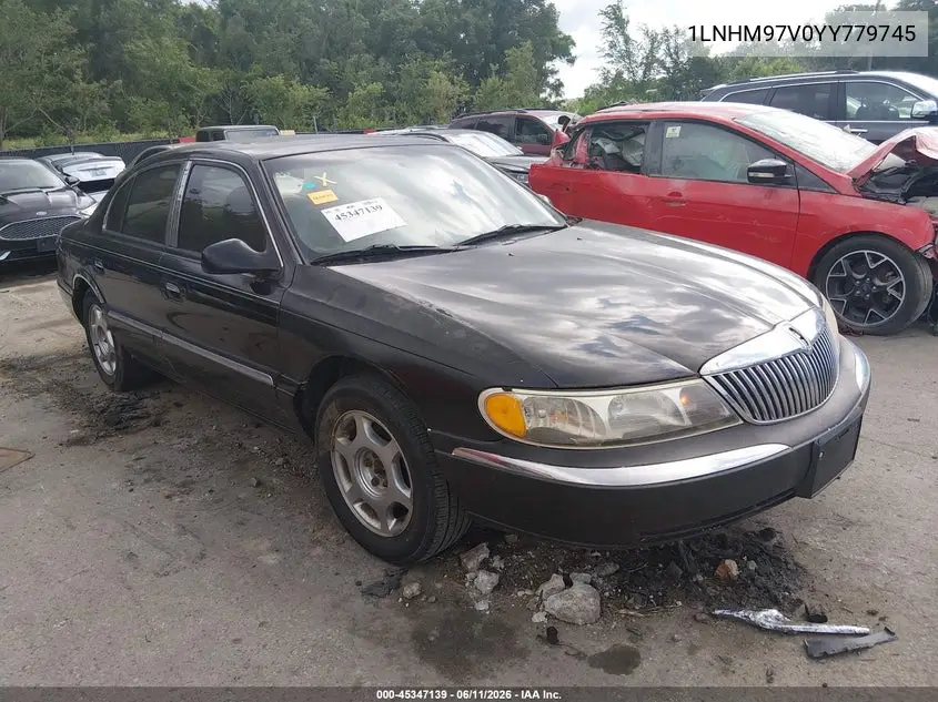 2000 Lincoln Continental VIN: 1LNHM97V0YY779745 Lot: 45347139