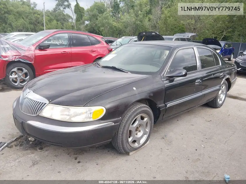 2000 Lincoln Continental VIN: 1LNHM97V0YY779745 Lot: 45347139