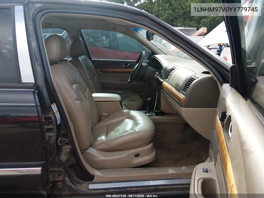 2000 Lincoln Continental VIN: 1LNHM97V0YY779745 Lot: 45347139