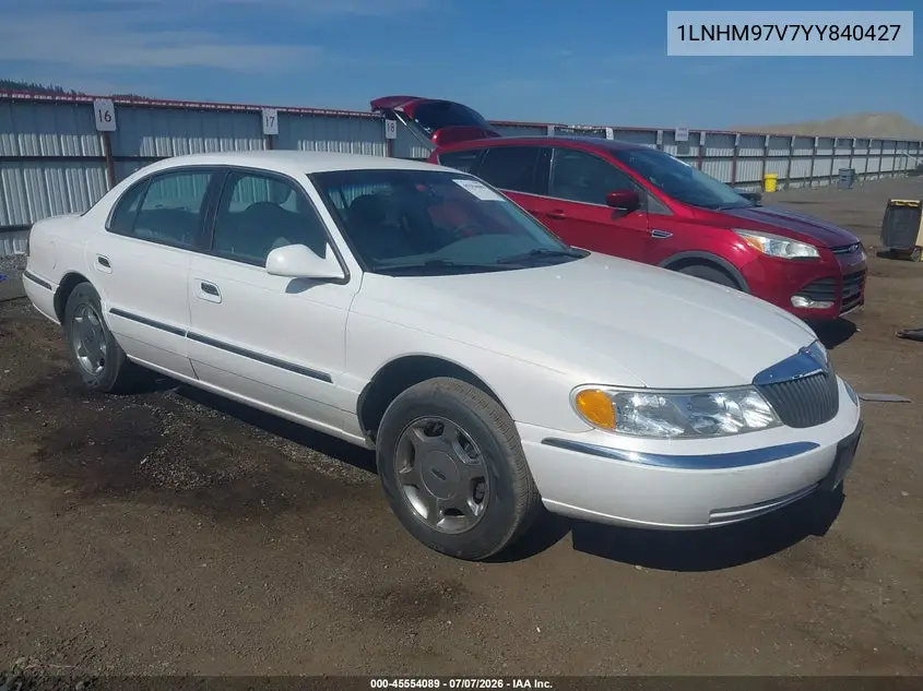2000 Lincoln Continental VIN: 1LNHM97V7YY840427 Lot: 45554089