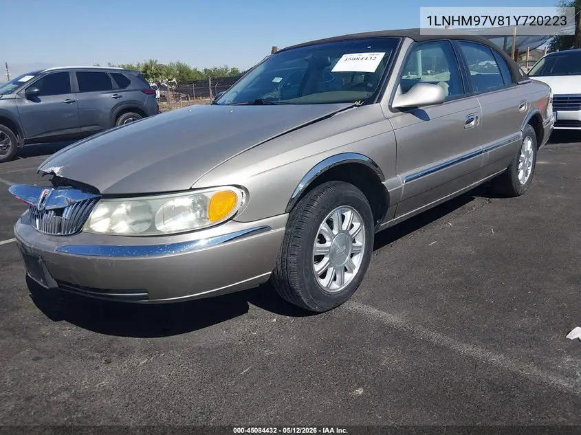 2001 Lincoln Continental VIN: 1LNHM97V81Y720223 Lot: 45084432