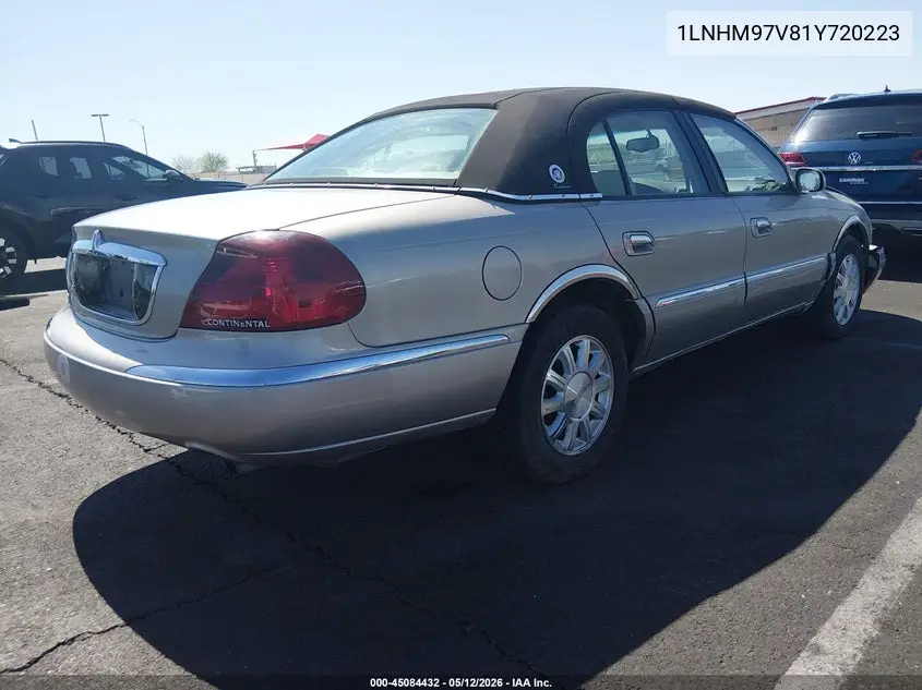 2001 Lincoln Continental VIN: 1LNHM97V81Y720223 Lot: 45084432