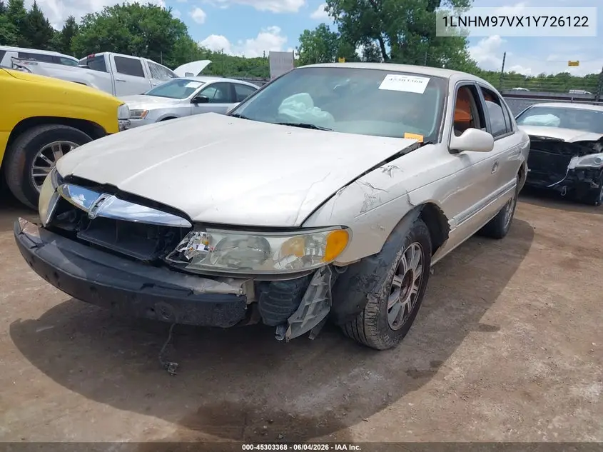 2001 Lincoln Continental VIN: 1LNHM97VX1Y726122 Lot: 45303368