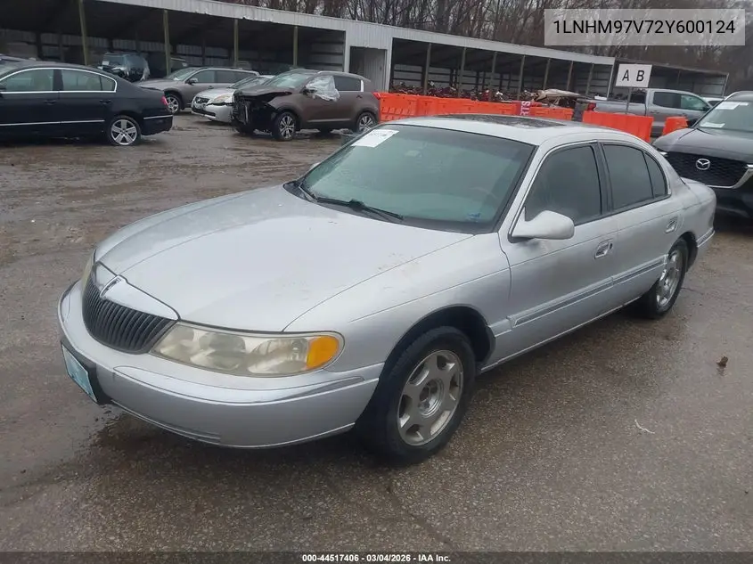 2002 Lincoln Continental VIN: 1LNHM97V72Y600124 Lot: 44517406