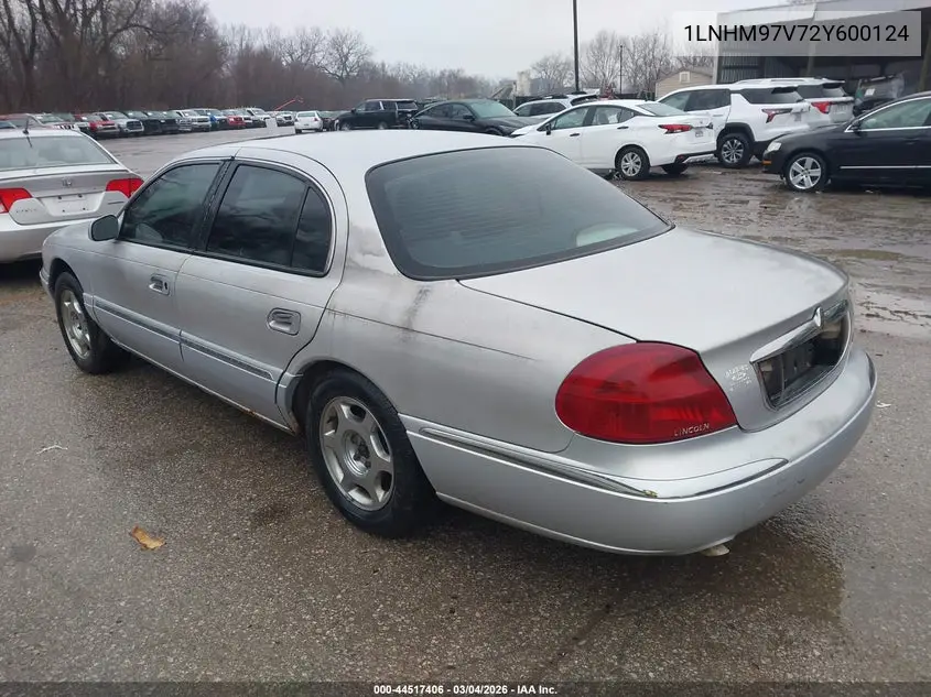 2002 Lincoln Continental VIN: 1LNHM97V72Y600124 Lot: 44517406