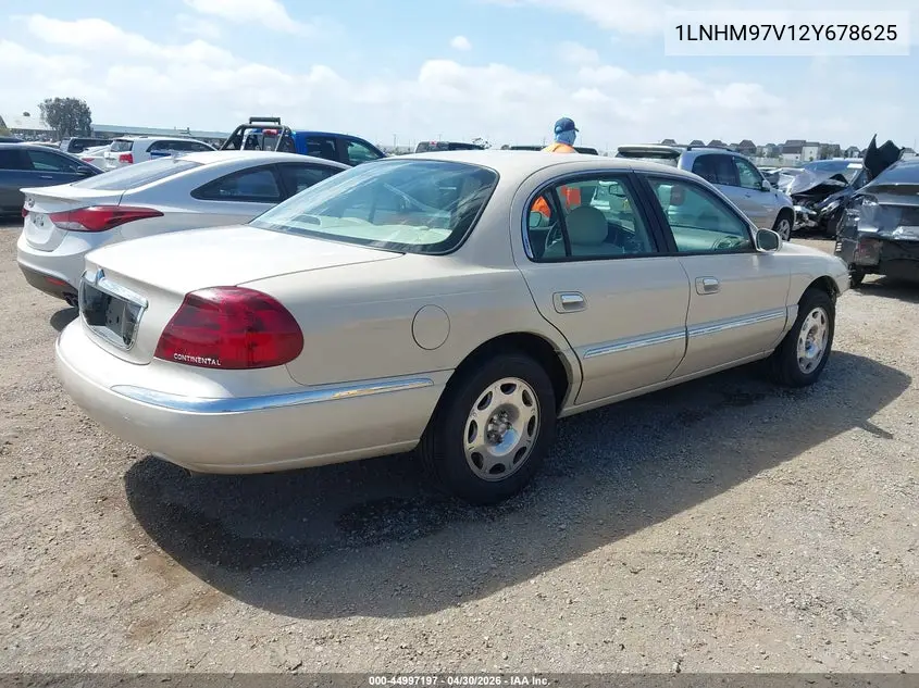 2002 Lincoln Continental VIN: 1LNHM97V12Y678625 Lot: 44997197