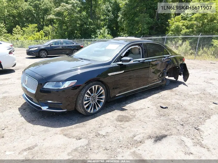 2017 Lincoln Continental Select VIN: 1LN6L9SK4H5611907 Lot: 45103165