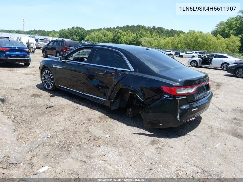 2017 Lincoln Continental Select VIN: 1LN6L9SK4H5611907 Lot: 45103165