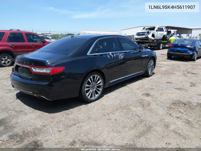 2017 Lincoln Continental Select VIN: 1LN6L9SK4H5611907 Lot: 45103165